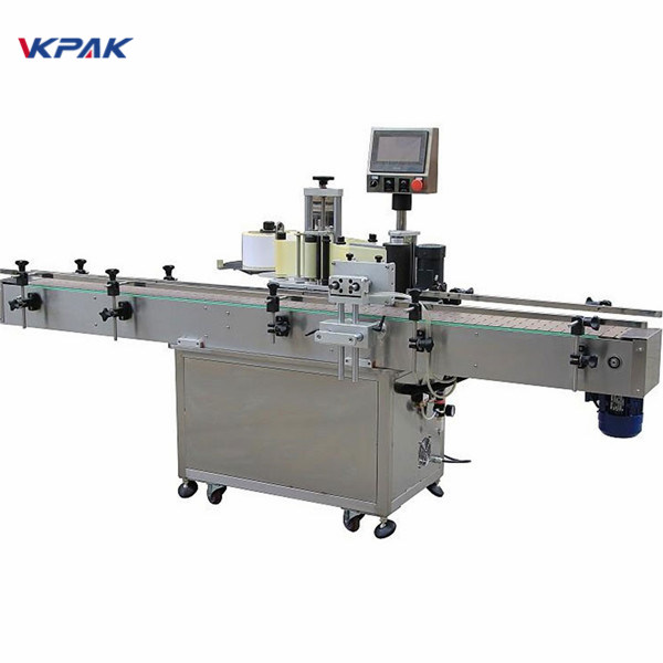 Etiquetadora automática de botellas redondas autoadhesivas verticales de aceite