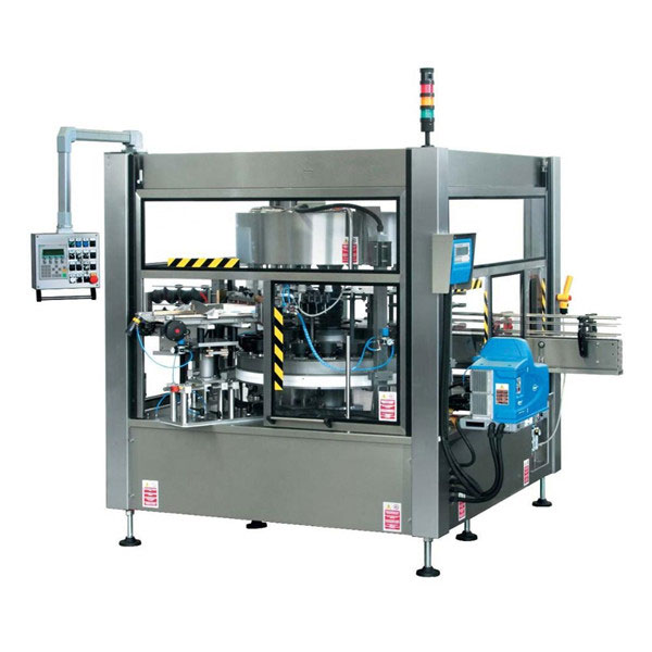 Etiquetadora rotativa de etiquetas adhesivas con alas de botella automática completa CE