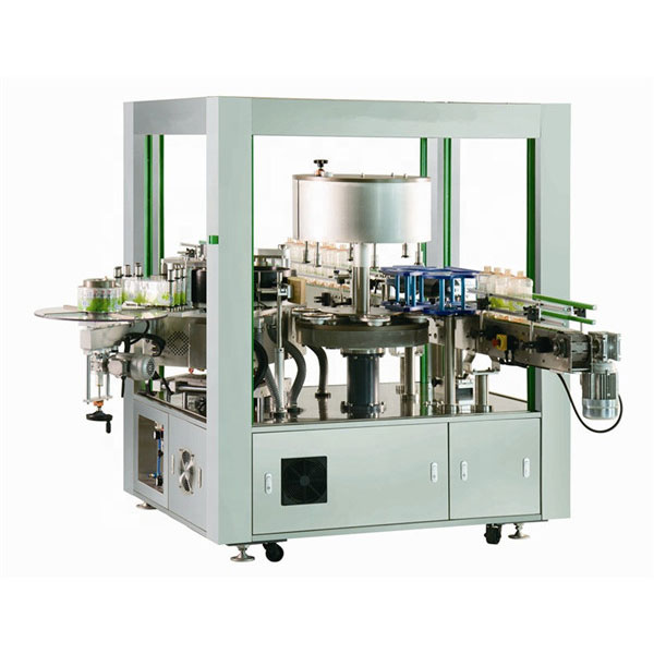 Máquina etiquetadora rotativa delantera y trasera