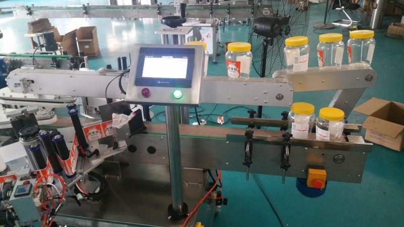 China Máquina de etiquetado de etiquetas adhesivas laterales dobles de botella redonda automática para proveedor de botellas de cerveza